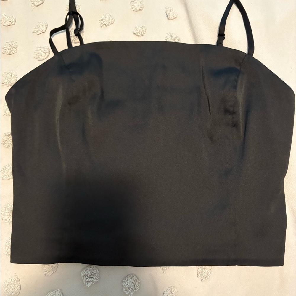 Aritzia shimmer satin Black Women's tank top